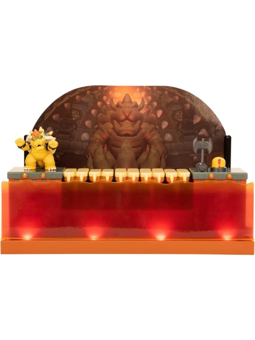 Deluxe Bowser Battle Playset with Lights & Sounds, 2.5" Action Figure Included